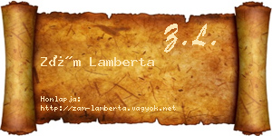 Zám Lamberta névjegykártya
